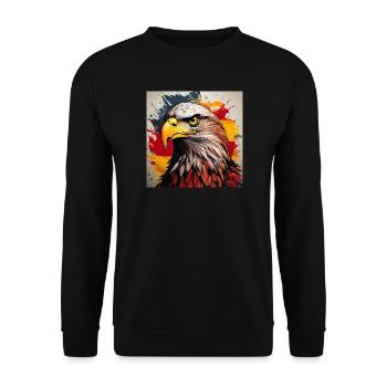 Eagle Head Art Spray Explosion - Unisex Sweatshirt - black - Front - Alina (178cm) & Michal (187cm)