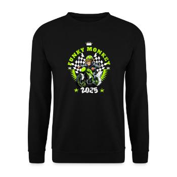 Funny Monkey - Unisex Sweatshirt - black - Front - Alina (178cm) & Michal (187cm)
