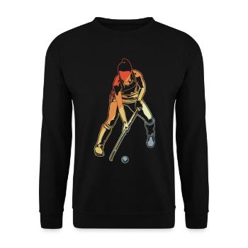 Field hockey player - Unisex Sweatshirt - black - Front - Alina (178cm) & Michal (187cm)