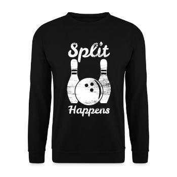 Bowling Split - Sweat-shirt Unisexe - noir - Devant - Alina (178cm) & Michal (187cm)