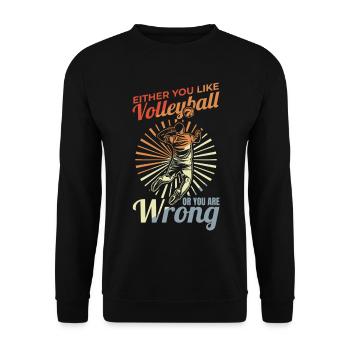 Volleyballspieler Lustiger Witz - Unisex Pullover - Schwarz - Vorne - Alina (178cm) & Michal (187cm)