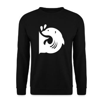 Poisson pingouin | Lettre D | Vectorale - Sweat-shirt Unisexe - noir - Devant - Alina (178cm) & Michal (187cm)
