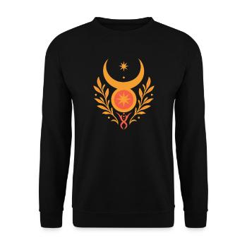 Midsummer Sun God - Pagan & Wicca - Unisex Sweatshirt - black - Front - Alina (178cm) & Michal (187cm)