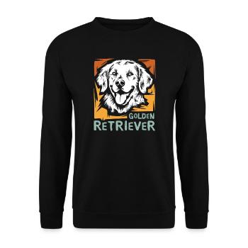 Golden Retriever Dog in Vintage Colors Icon - Unisex Sweatshirt - black - Front - Alina (178cm) & Michal (187cm)