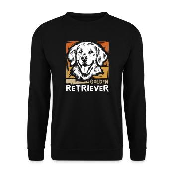 Golden retriever retro illustration for dog fans - Unisex Sweatshirt - black - Front - Alina (178cm) & Michal (187cm)