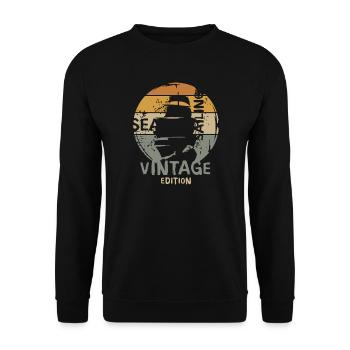 Ancien voilier vintage - Icône des mers et de l’océan - Sweat-shirt Unisexe - noir - Devant - Alina (178cm) & Michal (187cm)