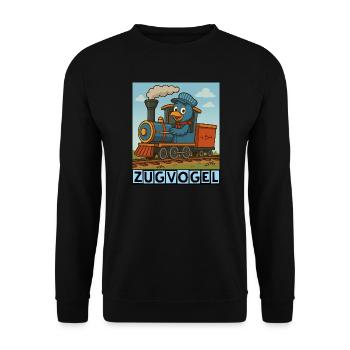 Zugvogel by Rico Beck - Unisex Pullover - Schwarz - Vorne - Alina (178cm) & Michal (187cm)