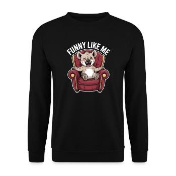 Personnage de bande dessinée hyène mignonne - Sweat-shirt Unisexe - noir - Devant - Alina (178cm) & Michal (187cm)