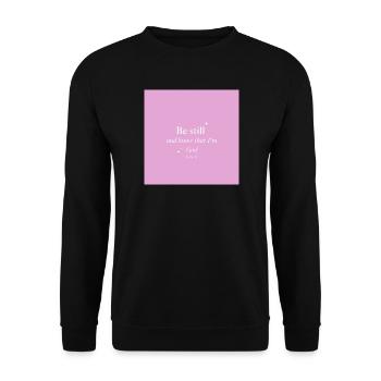 Be still and know that I'm God - Unisex Sweatshirt - black - Front - Alina (178cm) & Michal (187cm)