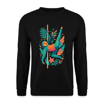 Paresseux Pole Dance Pole Dancer Drôle Cadeau - Sweat-shirt Unisexe - noir - Devant - Alina (178cm) & Michal (187cm)