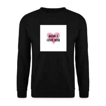 Mom I love U - Unisex Sweatshirt - black - Front - Alina (178cm) & Michal (187cm)
