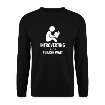 Introverti – Chemise d’attente - Sweat-shirt Unisexe - noir - Devant - Alina (178cm) & Michal (187cm)