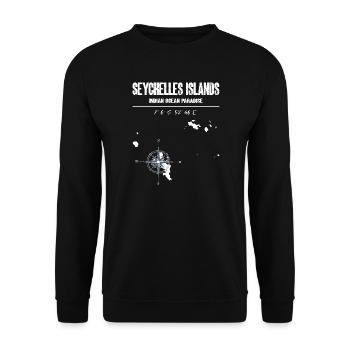 Carte des Seychelles Boussole Vintage Design - Sweat-shirt Unisexe - noir - Devant - Alina (178cm) & Michal (187cm)