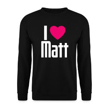 I Love Matt Pink Heart I Love Matt - Unisex Sweatshirt - black - Front - Alina (178cm) & Michal (187cm)