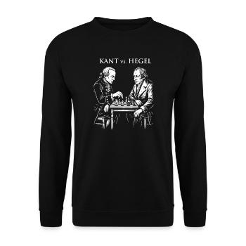 Duel d’échecs Kant vs Hegel - Sweat-shirt Unisexe - noir - Devant - Alina (178cm) & Michal (187cm)