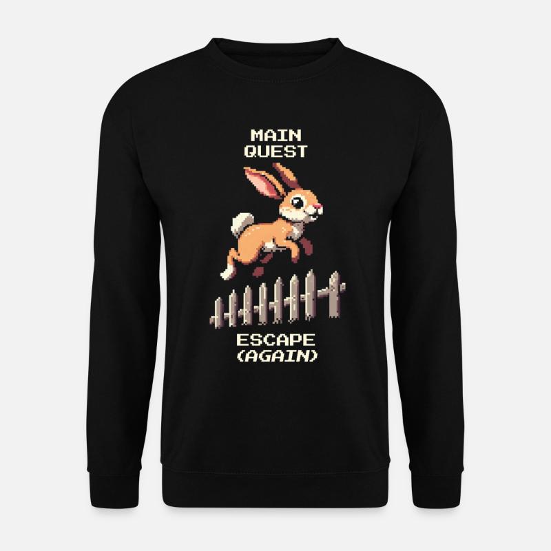 Main Quest Escape | Hasen Ausbruchswitz - Unisex Pullover - Schwarz