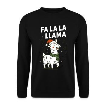 Fa La La Llama Christmas Family Fun - Unisex Sweatshirt - black - Front - Alina (178cm) & Michal (187cm)