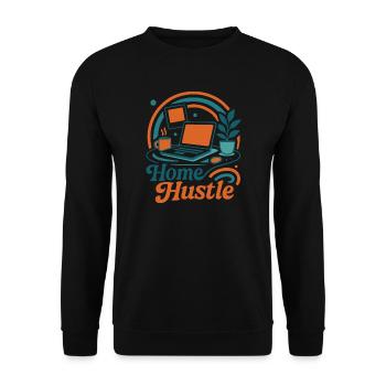 Home Hustle Everyday life on the laptop - Unisex Sweatshirt - black - Front - Alina (178cm) & Michal (187cm)