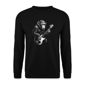 Chimp Bassist  - Unisex Sweatshirt - black - Front - Alina (178cm) & Michal (187cm)