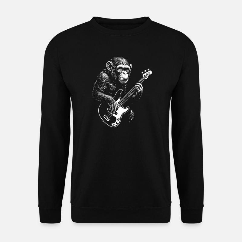 Schimpanse-Bassist - Unisex Pullover - Schwarz