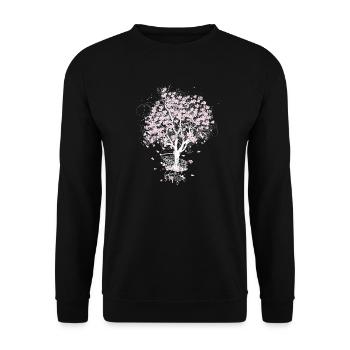 Cherry blossom tree in the shopping cart - Unisex Sweatshirt - black - Front - Alina (178cm) & Michal (187cm)
