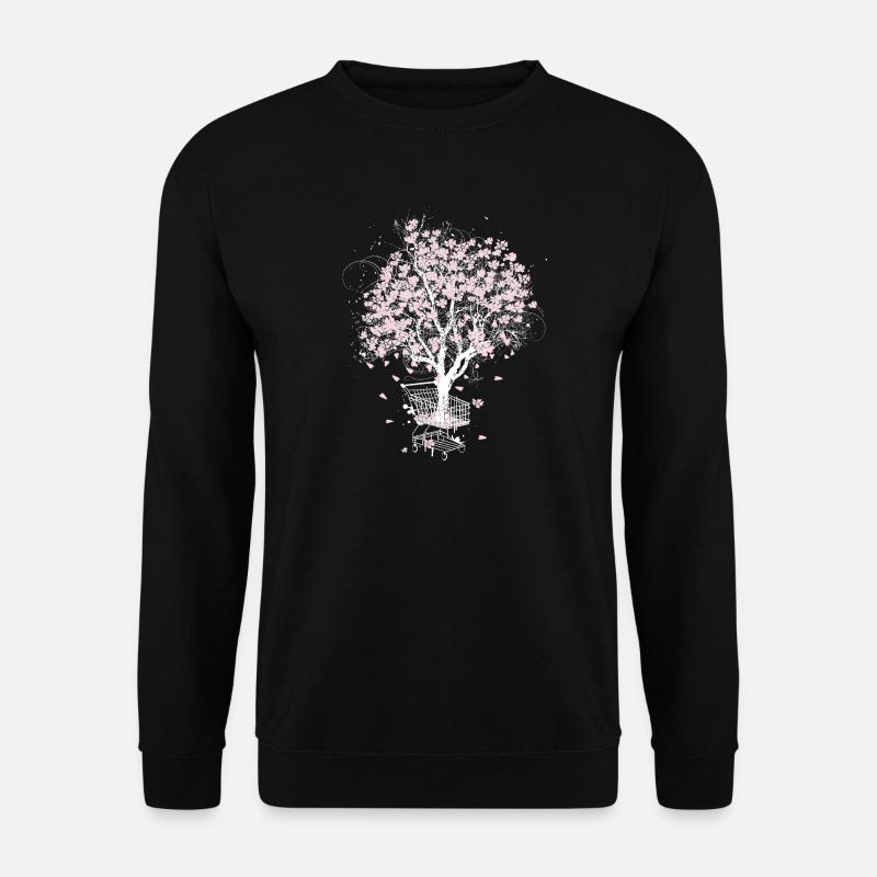 Kirschblütenbaum im Einkaufswagen - Unisex Pullover - Schwarz