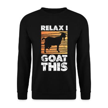 Silhouette de coucher de soleil de chèvre relaxe - Sweat-shirt Unisexe - noir - Devant - Alina (178cm) & Michal (187cm)