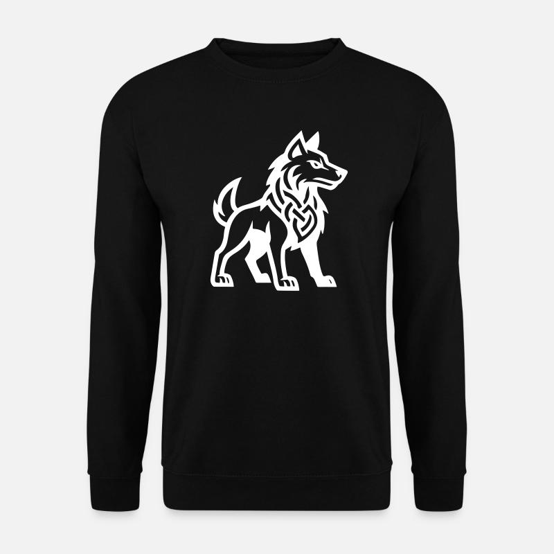 Wolf Wikinger - Unisex Pullover - Schwarz