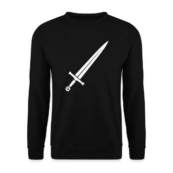Ritter Schwert Mittelalter Fantasy Vektor - Unisex Pullover - Schwarz - Vorne - Alina (178cm) & Michal (187cm)
