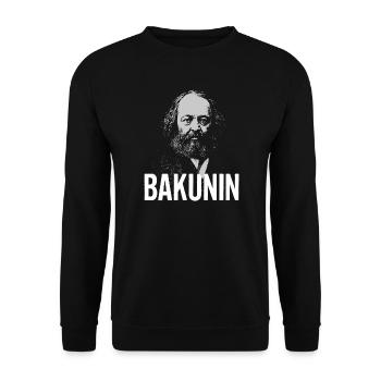 Bakunin Portrait Bold Typography - Unisex Sweatshirt - black - Front - Alina (178cm) & Michal (187cm)