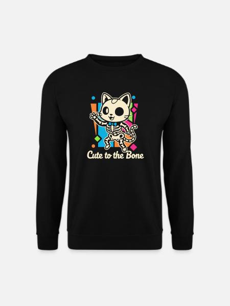 Cat Skeleton Motif Purr - Unisex Sweatshirt - black