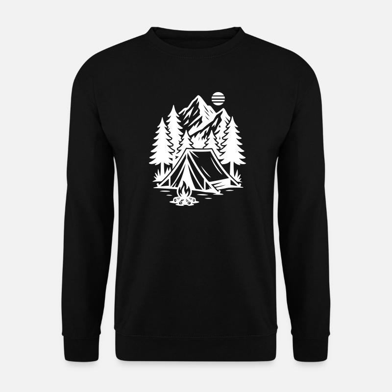 Camping Zelt Berge Wald - Unisex Pullover - Schwarz
