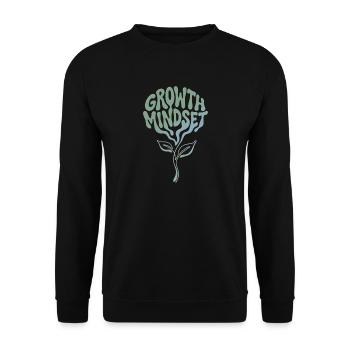 Growth Mindset - Botanical Nature Flower - Unisex Sweatshirt - black - Front - Alina (178cm) & Michal (187cm)