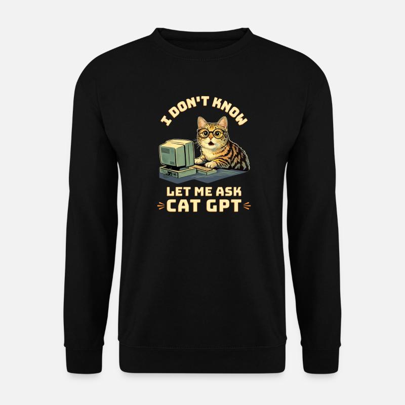 Cat GPT lustige KI - Unisex Pullover - Schwarz