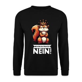 Bevor Du Fragst Eichhörnchen Eichhorn Nagetiere - Unisex Pullover - Schwarz - Vorne - Alina (178cm) & Michal (187cm)