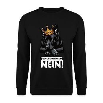 Avant de demander aux chiens de berger noir - Sweat-shirt Unisexe - noir - Devant - Alina (178cm) & Michal (187cm)
