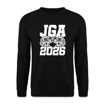 Jga 2026 Bachelor Party Monkeys - Unisex Sweatshirt - black - Front - Alina (178cm) & Michal (187cm)