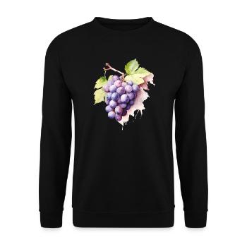 Grappe d’aquarelle de raisins - Sweat-shirt Unisexe - noir - Devant - Alina (178cm) & Michal (187cm)
