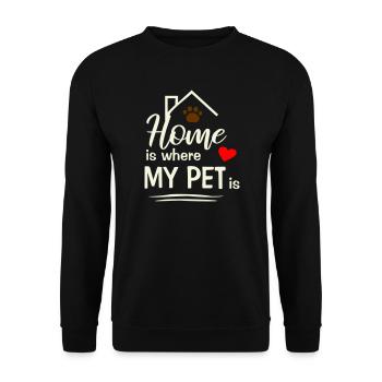 Chez moi, c’est là où se trouve mon animal de compagnie - Sweat-shirt Unisexe - noir - Devant - Alina (178cm) & Michal (187cm)