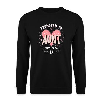 Aunt 2026 Aunt 2026 Promoted to Aunt 2026 - Unisex Sweatshirt - black - Front - Alina (178cm) & Michal (187cm)
