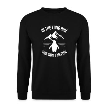Minimalist message with a contemplative tone - Unisex Sweatshirt - black - Front - Alina (178cm) & Michal (187cm)
