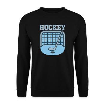 Hockey Goal – Eishockey Fanartikel - Unisex Pullover - Schwarz - Vorne - Alina (178cm) & Michal (187cm)