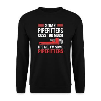 Industrial Locksmith Pipe - Unisex Sweatshirt - black - Front - Alina (178cm) & Michal (187cm)