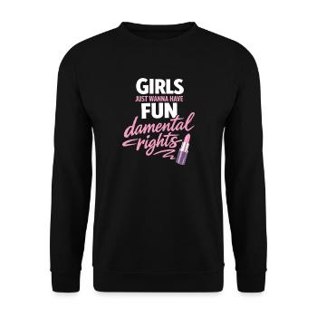 Girls Just Wanna Have Fun-damental Rights - Unisex Pullover - Schwarz - Vorne - Alina (178cm) & Michal (187cm)