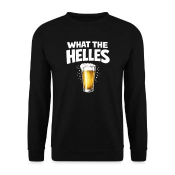 What the Helles - Unisex Pullover - Schwarz - Vorne - Alina (178cm) & Michal (187cm)