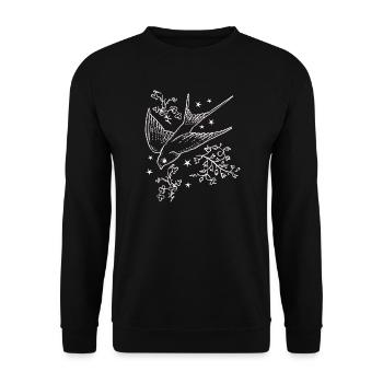 Swallow flight in star flight - Unisex Sweatshirt - black - Front - Alina (178cm) & Michal (187cm)