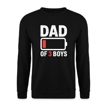 Vater von 3 Jungs Battery Tee - Unisex Pullover - Schwarz - Vorne - Alina (178cm) & Michal (187cm)