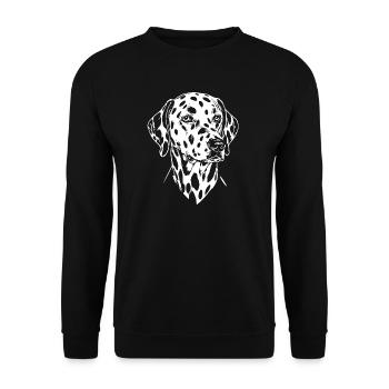 Dalmatiner Kopf - Unisex Pullover - Schwarz - Vorne - Alina (178cm) & Michal (187cm)