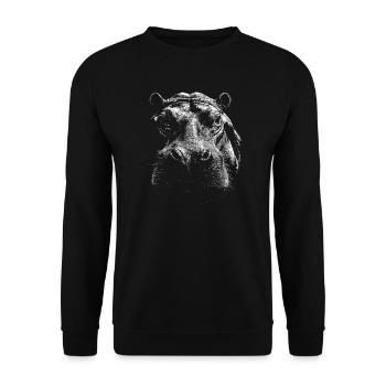 Hippopotame - Sweat-shirt Unisexe - noir - Devant - Alina (178cm) & Michal (187cm)