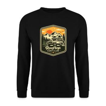 Camping Shirt für Dachzelt Offroad Fans - Unisex Pullover - Schwarz - Vorne - Alina (178cm) & Michal (187cm)